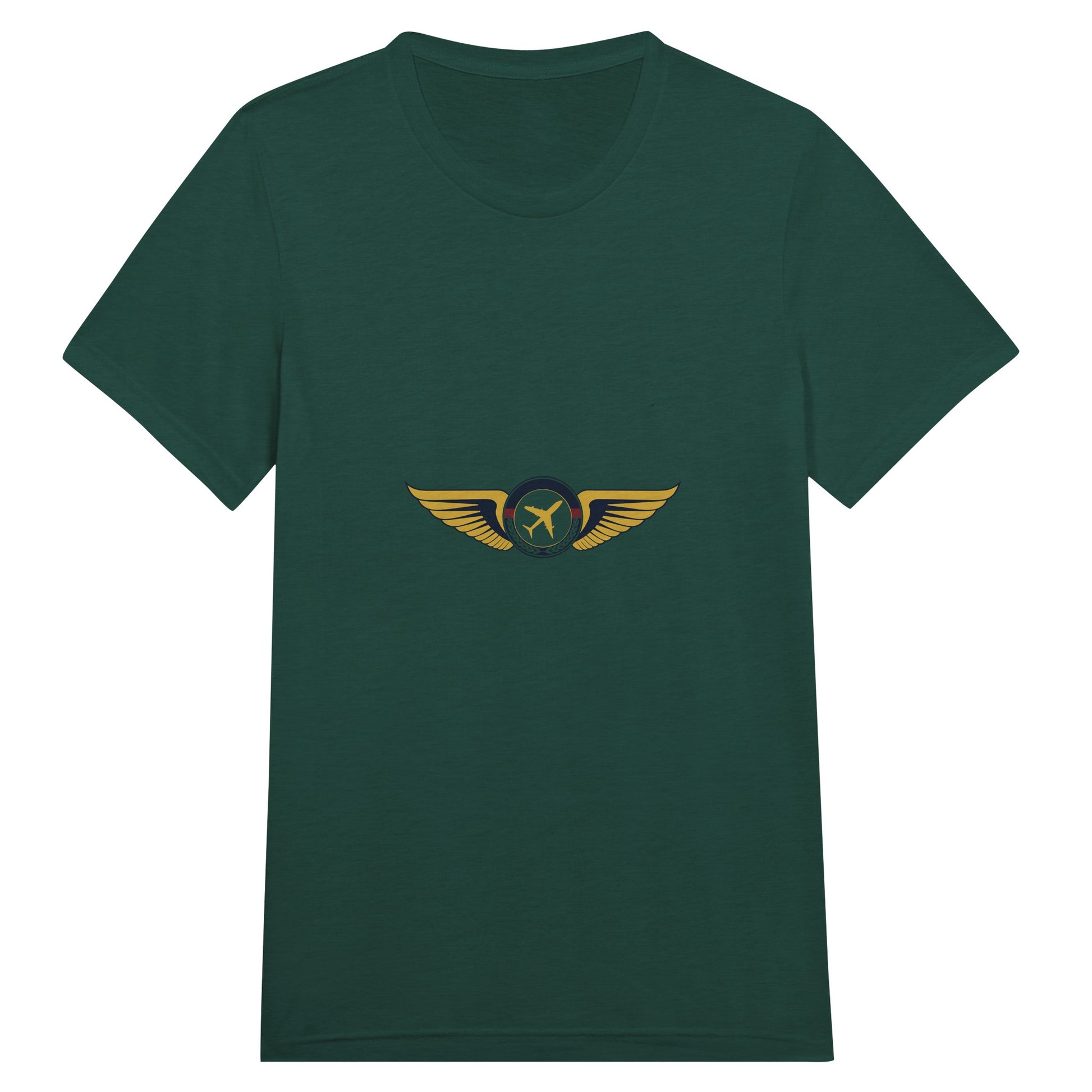 Aviator Wings flight-tested travel tee, detail view 3 — Dumbbells & Hotels