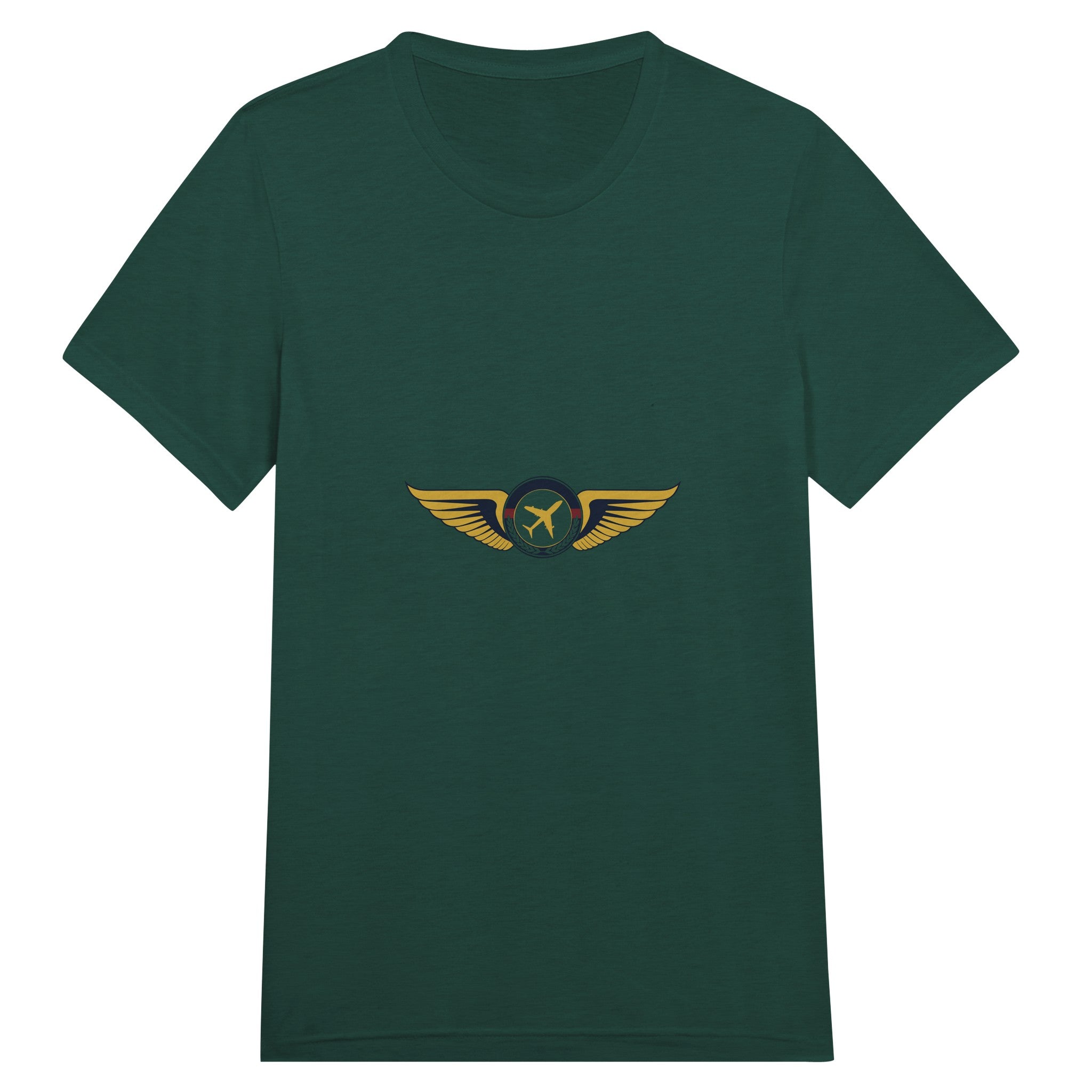Aviator Wings flight-tested travel tee, detail view 3 — Dumbbells & Hotels
