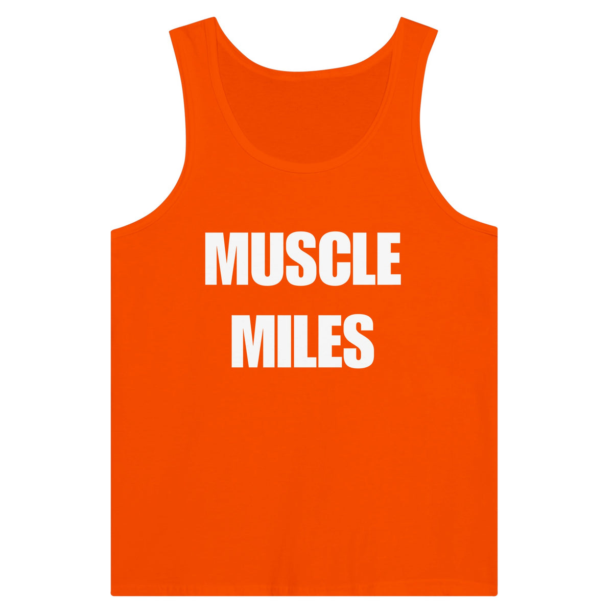 Muscle Miles tank top on-model, side angle