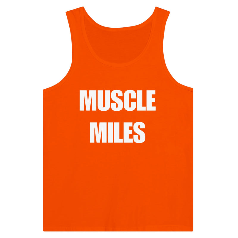 Muscle Miles tank top on-model, side angle