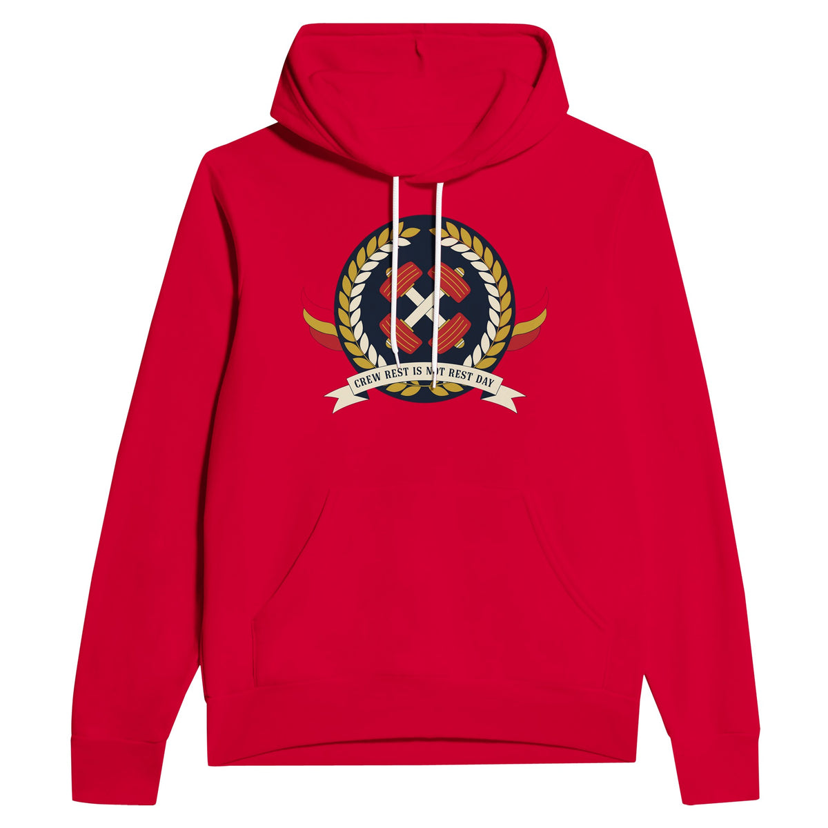 Crew Rest Is Not Rest Day. Hoodie | Dumbbells & Hotels - Crew Rest Is Not Rest Day. design, hoodie product photo