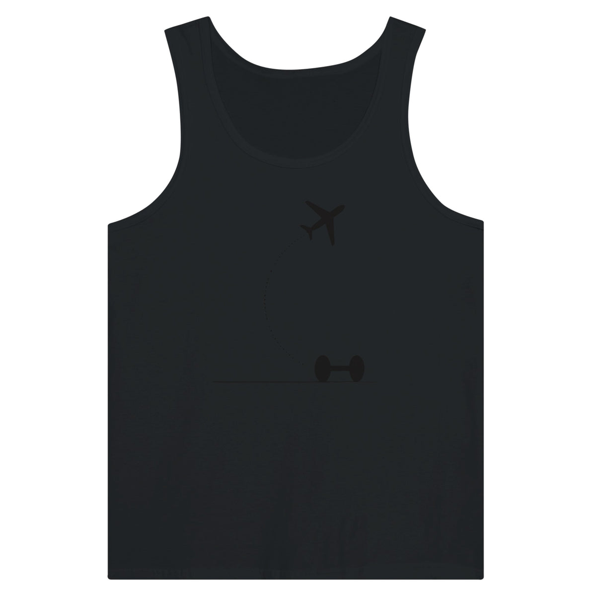 Black Hotel Key, Fitness Key travel tank, flight-path dumbbell design