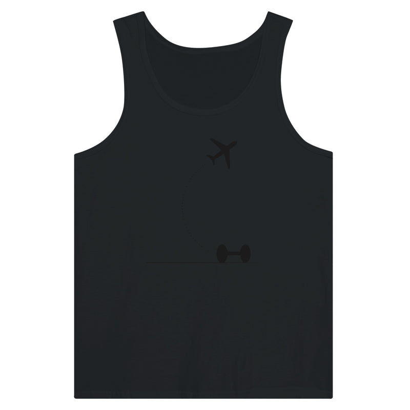 Black Hotel Key, Fitness Key travel tank, flight-path dumbbell design