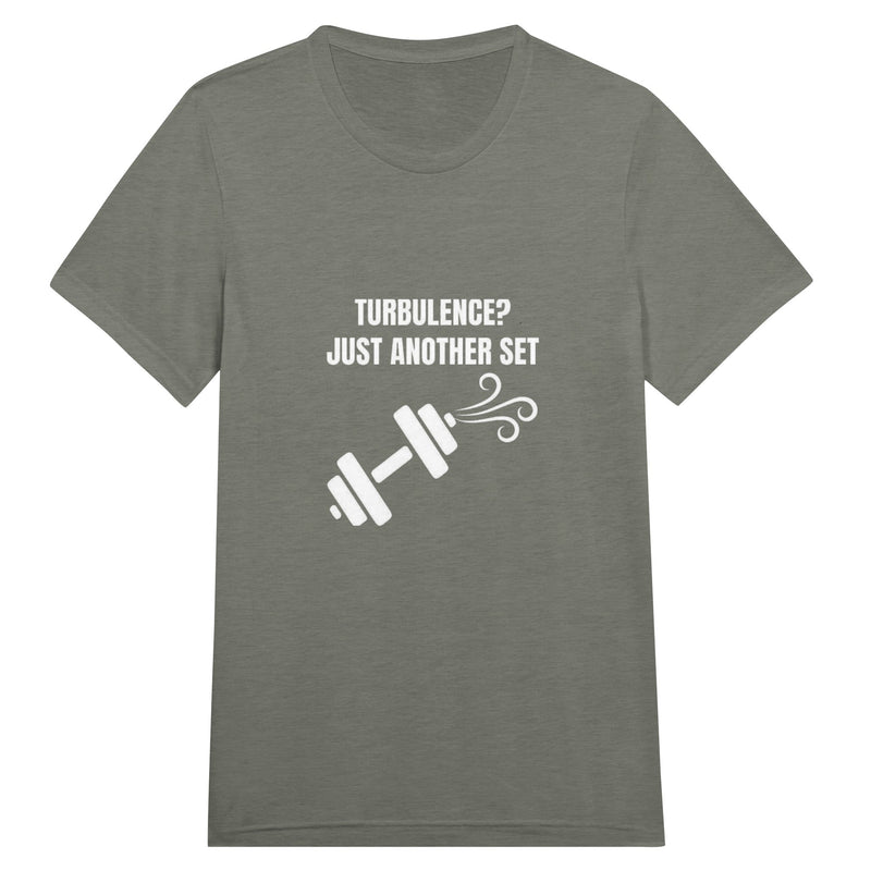 Turbulence Just Another Set travel gym t-shirt by Dumbbells & Hotels — view 1