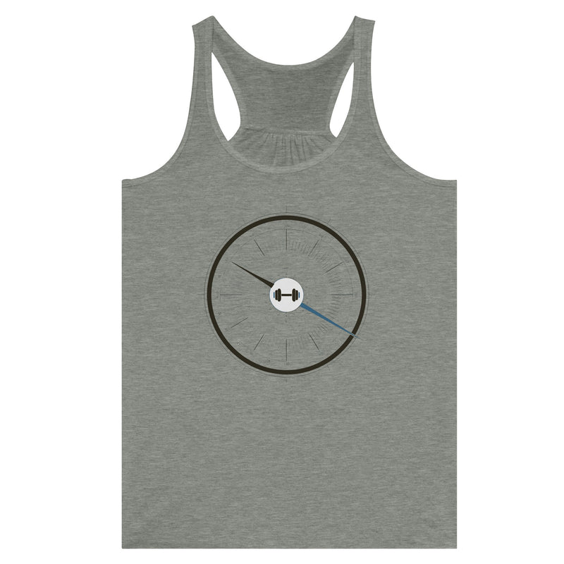 Bedside Manner Barbell Manner racerback front view, Dumbbells and Hotels travel training piece