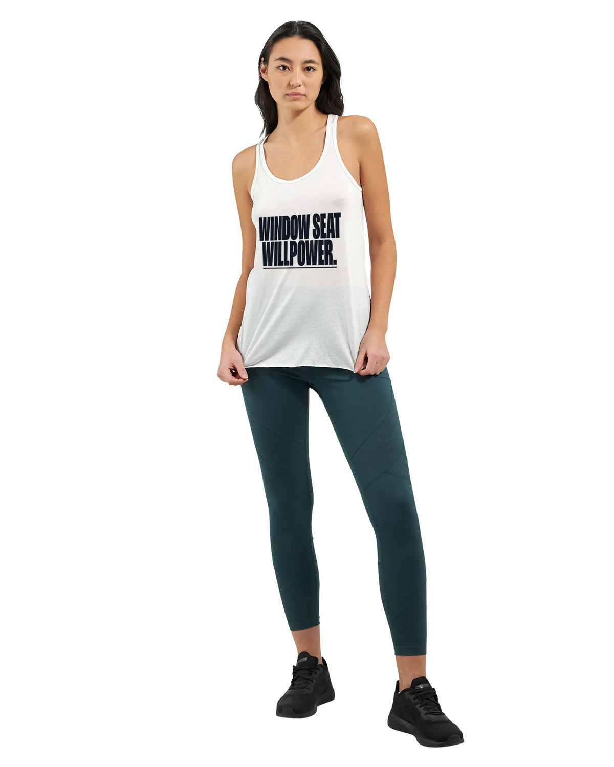 Window Seat Willpower Racerback | Dumbbells & Hotels - Window Seat Willpower. design, racerback product photo