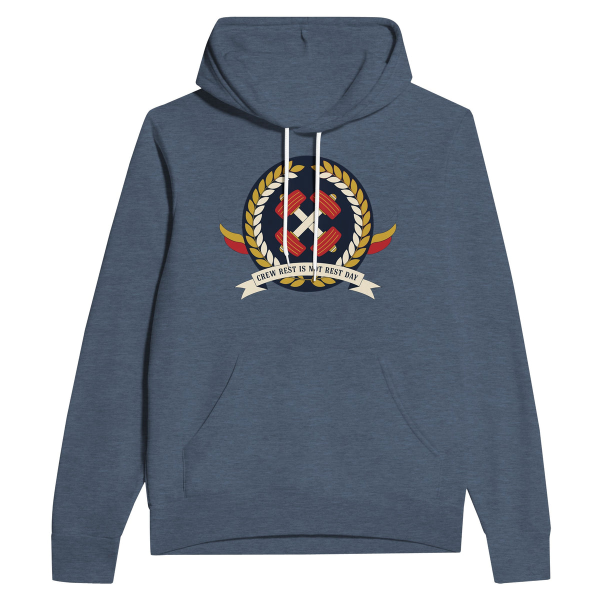 Crew Rest Is Not Rest Day. Hoodie | Dumbbells & Hotels - Crew Rest Is Not Rest Day. design, hoodie product photo