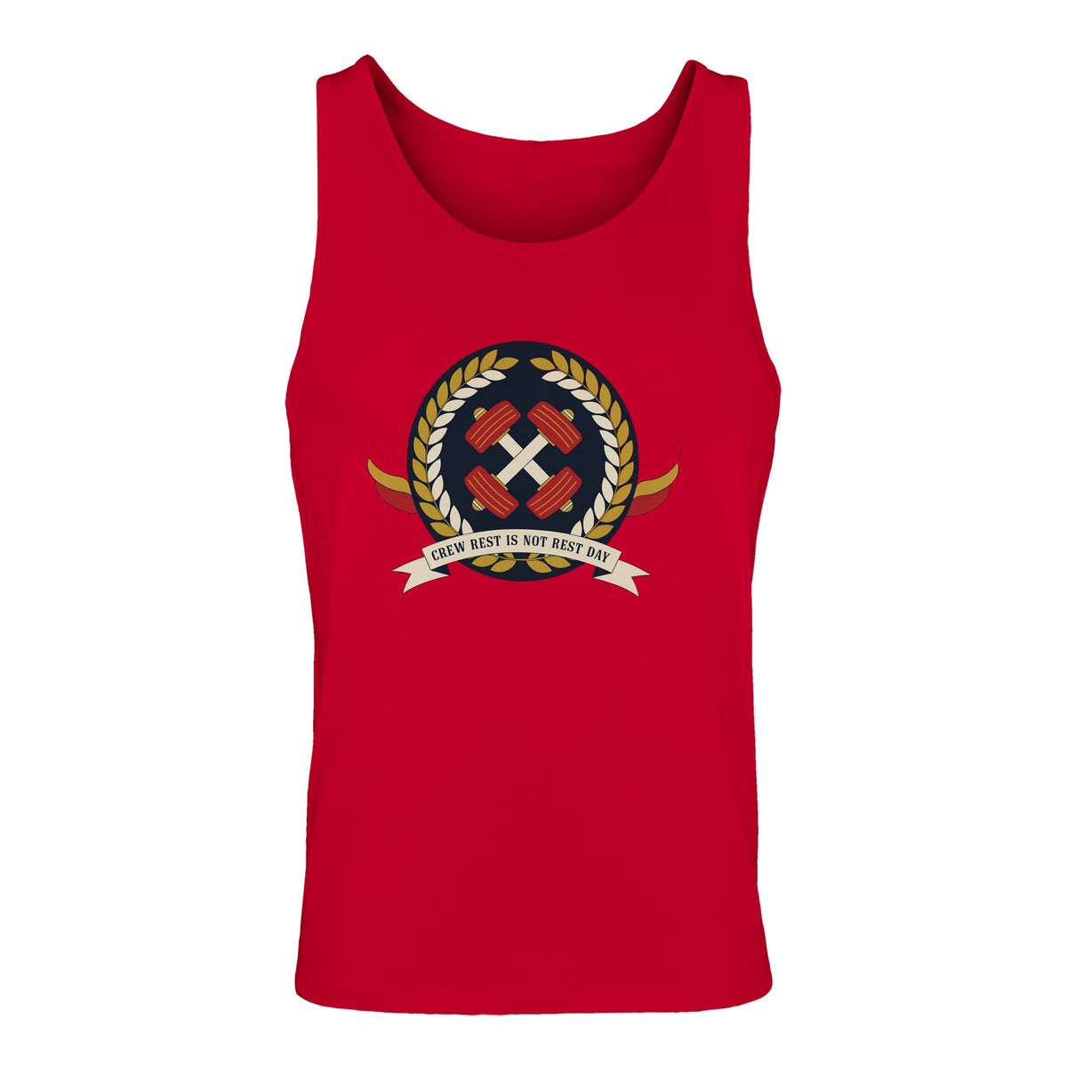 Crew Rest Is Not Rest Day. Tank | Dumbbells & Hotels - Crew Rest Is Not Rest Day. design, tank product photo