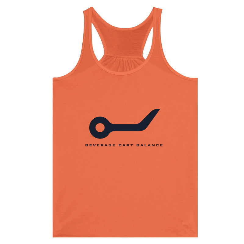 Beverage Cart Balance women's racerback tank by Dumbbells & Hotels, travel gym apparel