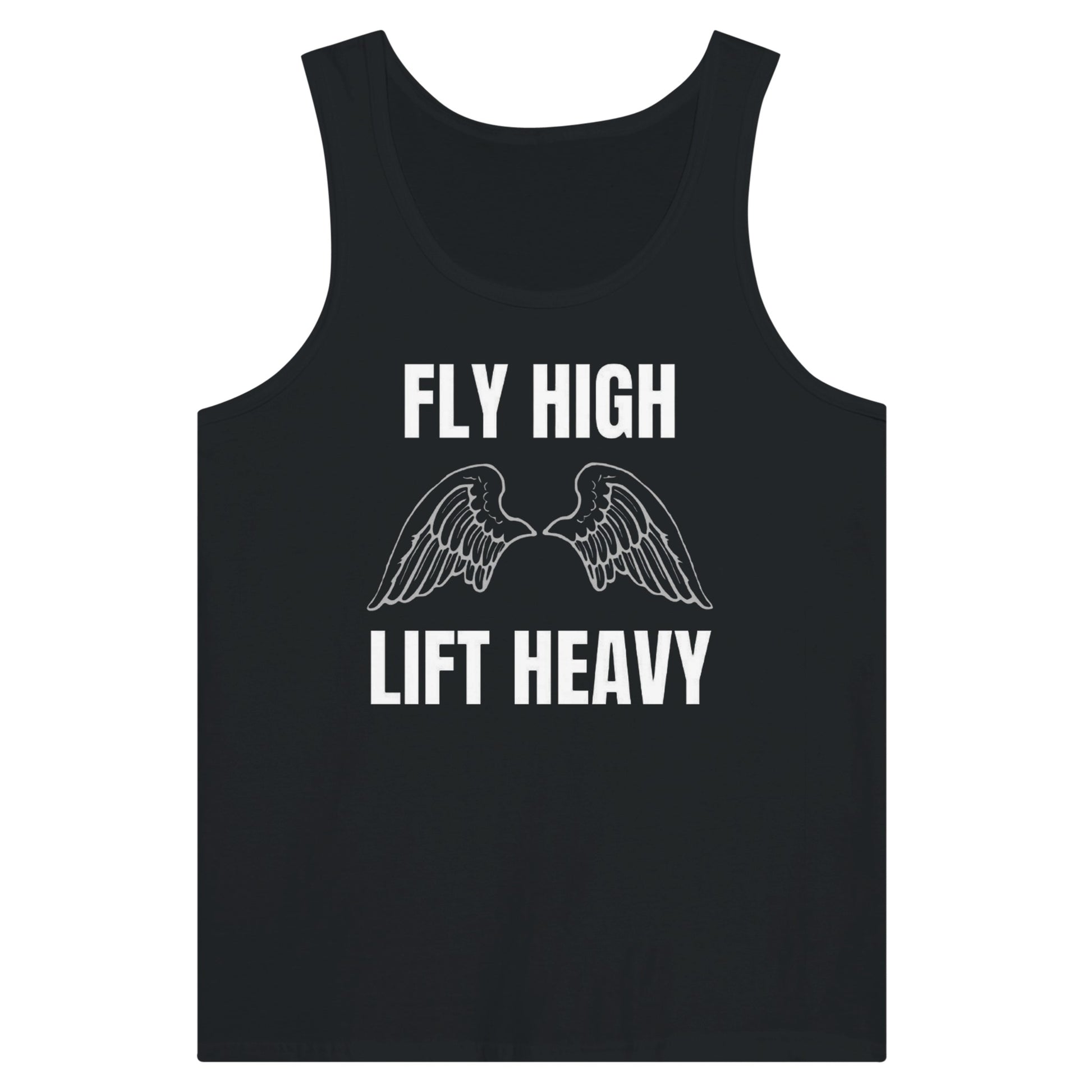premium travel tank with white Fly High Lift Heavy wingspan print, product view 8