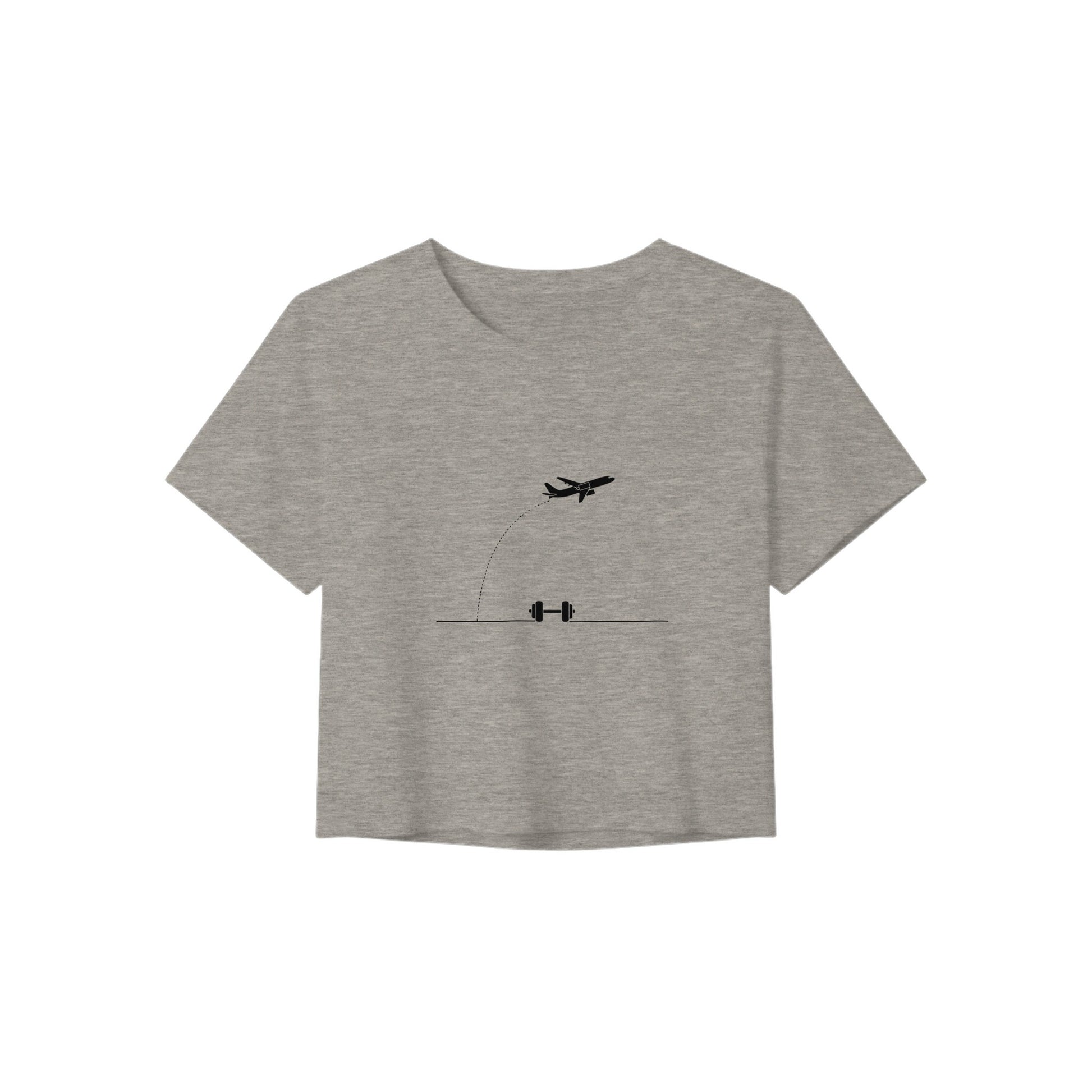 Beverage Cart Miles, Bodyweight Wins women's travel crop tee by Dumbbells & Hotels