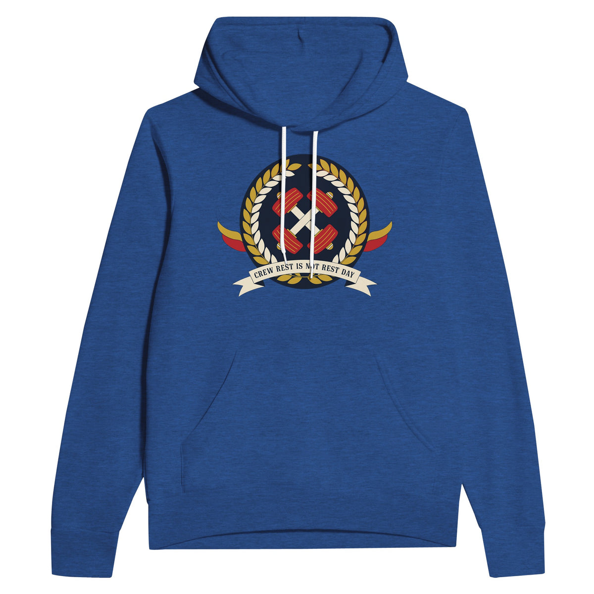 Crew Rest Is Not Rest Day. Hoodie | Dumbbells & Hotels - Crew Rest Is Not Rest Day. design, hoodie product photo