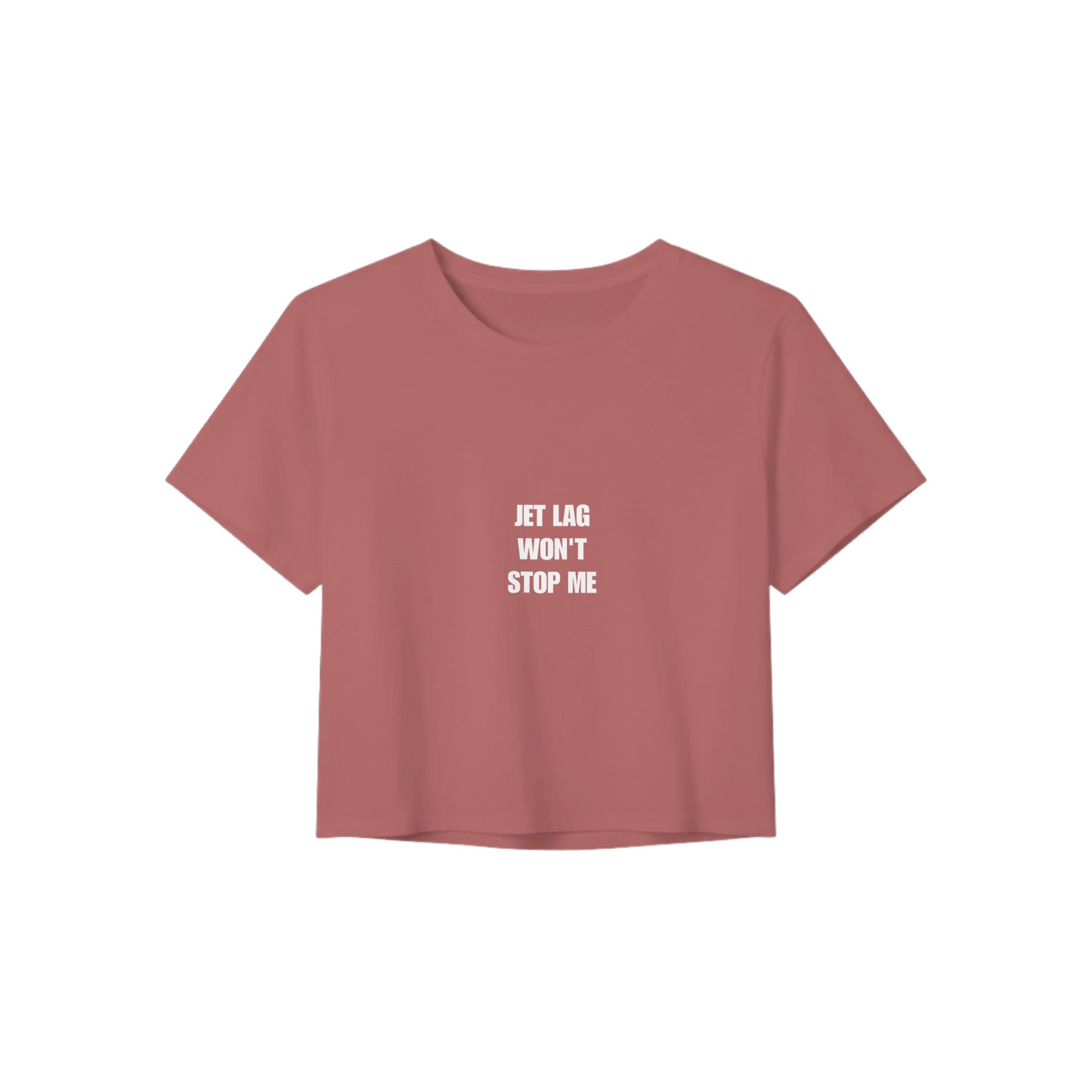 Jet Lag Won't Stop Me crop tee, Dumbbells & Hotels layover crop tee