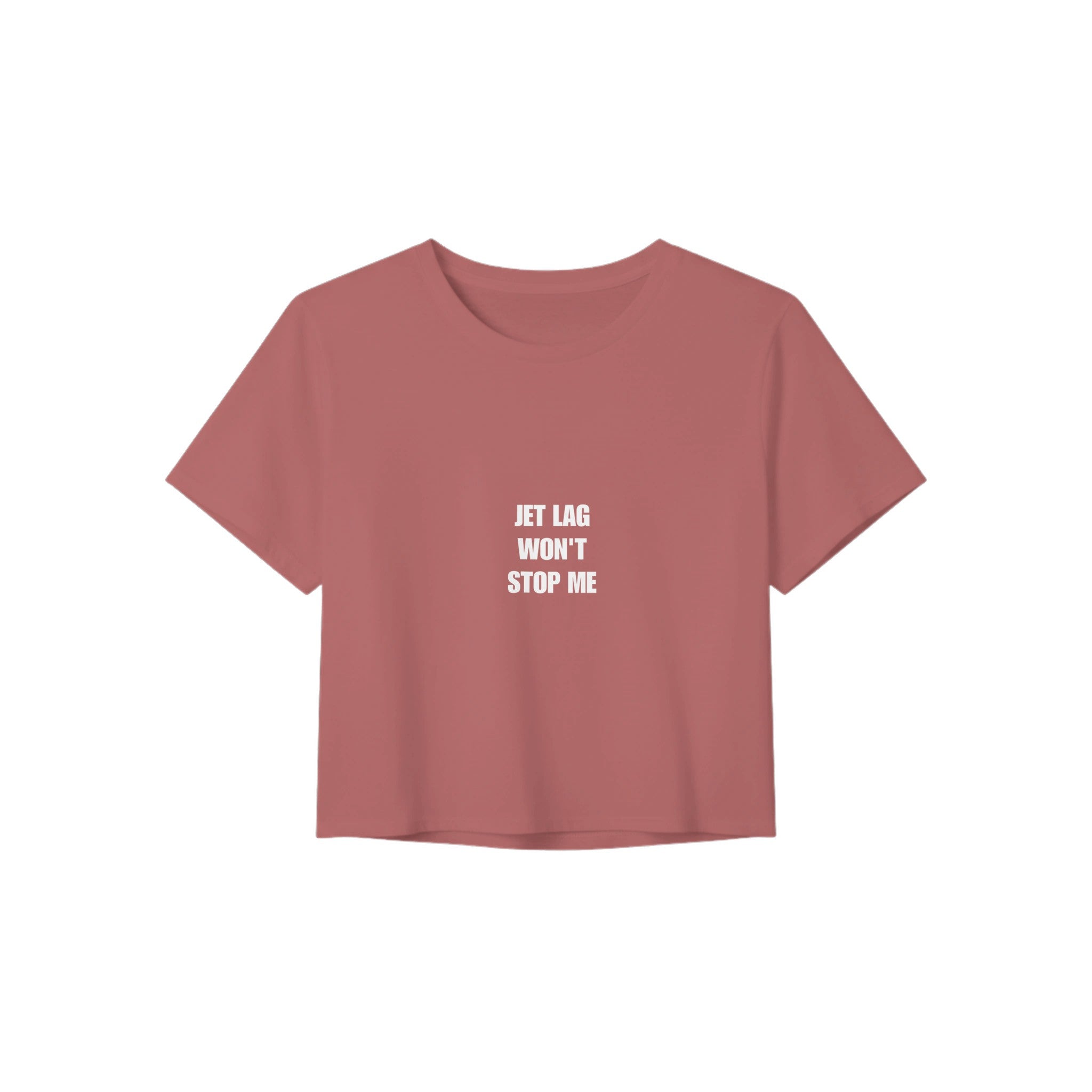 Jet Lag Won't Stop Me crop tee, Dumbbells & Hotels layover crop tee