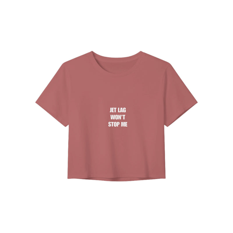 Jet Lag Won't Stop Me crop tee, Dumbbells & Hotels layover crop tee