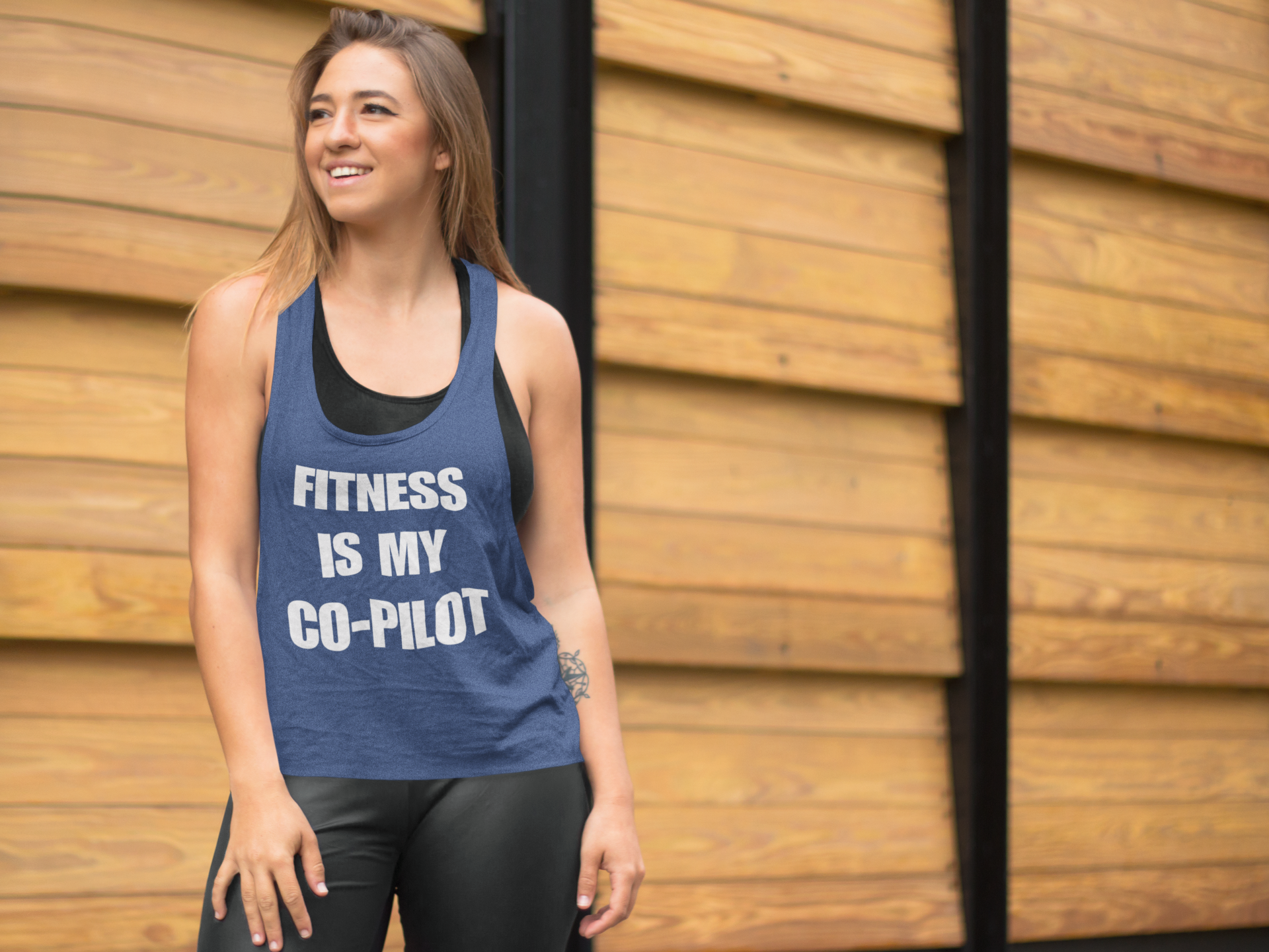 Fitness is My Co-Pilot - Women’s Racerback Tank by Dumbbells and Hotels