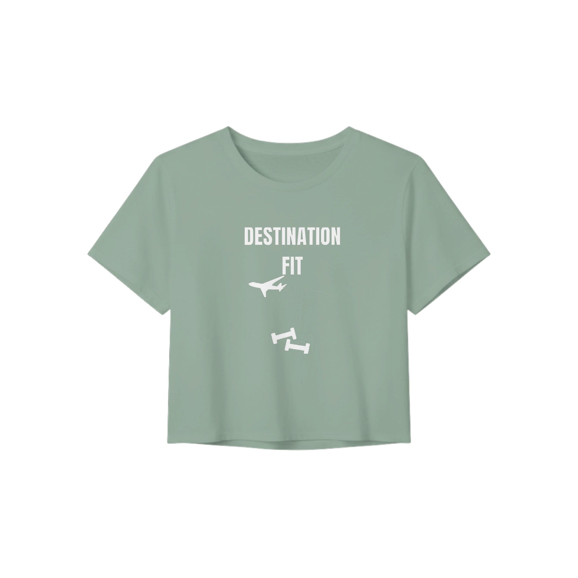 Destination Fit women's travel crop — road warrior training in the hotel gym | Dumbbells & Hotels