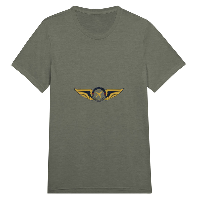 Aviator Wings flight-tested travel tee, flat lay 14 — Dumbbells & Hotels