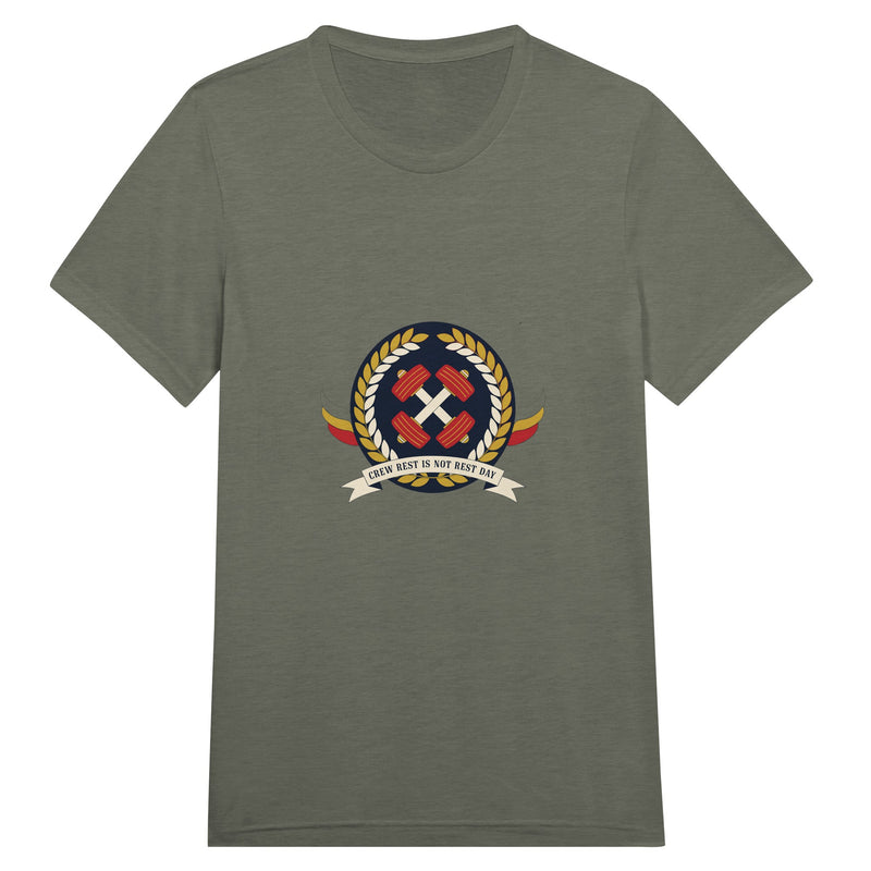 Crew Rest Is Not Rest Day. Tee | Dumbbells & Hotels - Crew Rest Is Not Rest Day. design, tee product photo