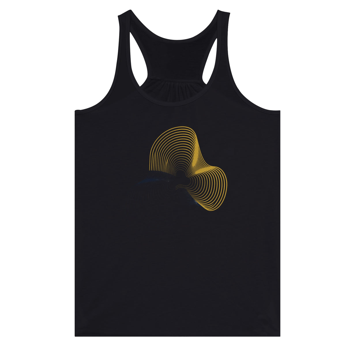 Carry-On Only. Excuses Left Behind. women's flowy racerback tank — back view
