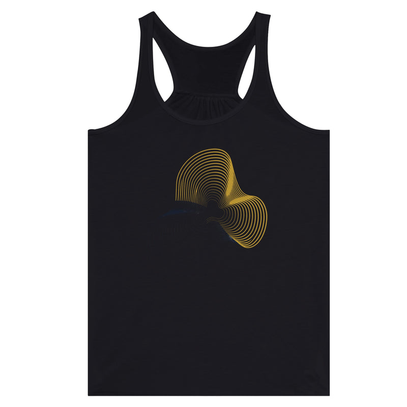 Carry-On Only. Excuses Left Behind. women's flowy racerback tank — back view