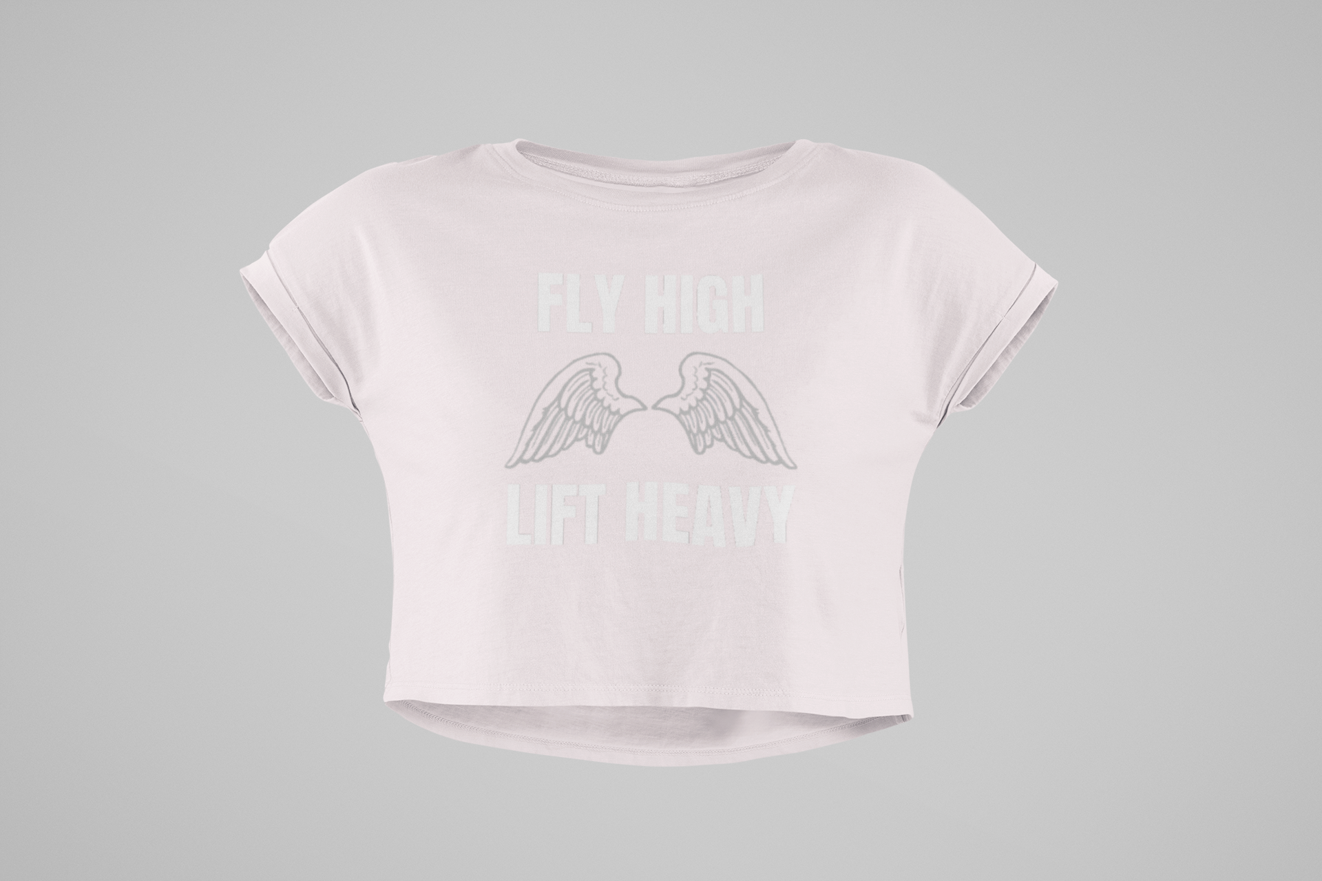 The Layover Crop Top Fly High Edition in Orchid — women's travel crop top with Fly High Lift Heavy design by Dumbbells and Hotels | flight-tested layover-ready activewear
