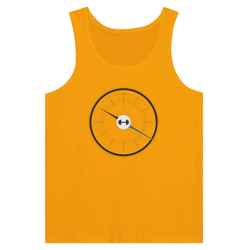 Bedside Manner Barbell Manner tank flat lay, breathable open-air construction for road warriors