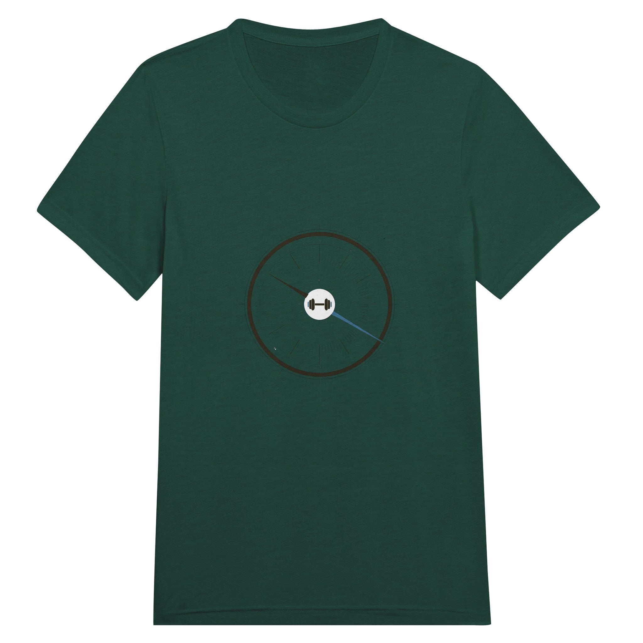 Bedside Manner Barbell Manner tee flat lay, technical tailored fit for road warriors