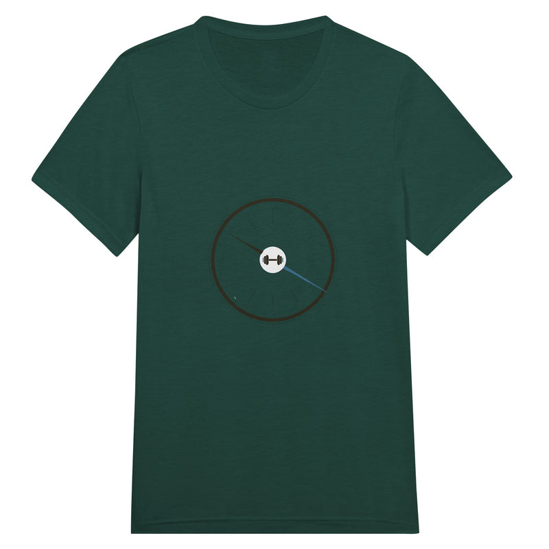 Bedside Manner Barbell Manner tee flat lay, technical tailored fit for road warriors