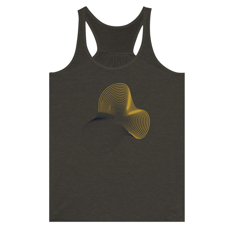 Carry-On Only. Excuses Left Behind. women's flowy racerback tank — detail shot of the print