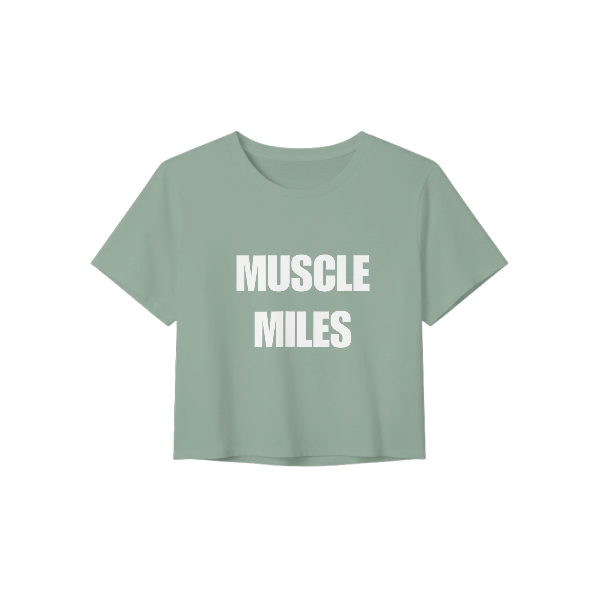 Muscle Miles women's crop top in Dusty Blue