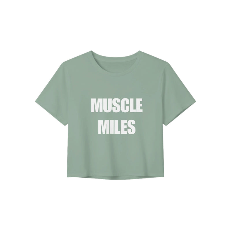 Muscle Miles women's crop top in Dusty Blue