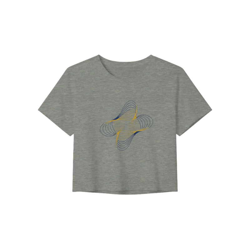 Between Meetings, Between Sets. women's crop top in Athletic Heather