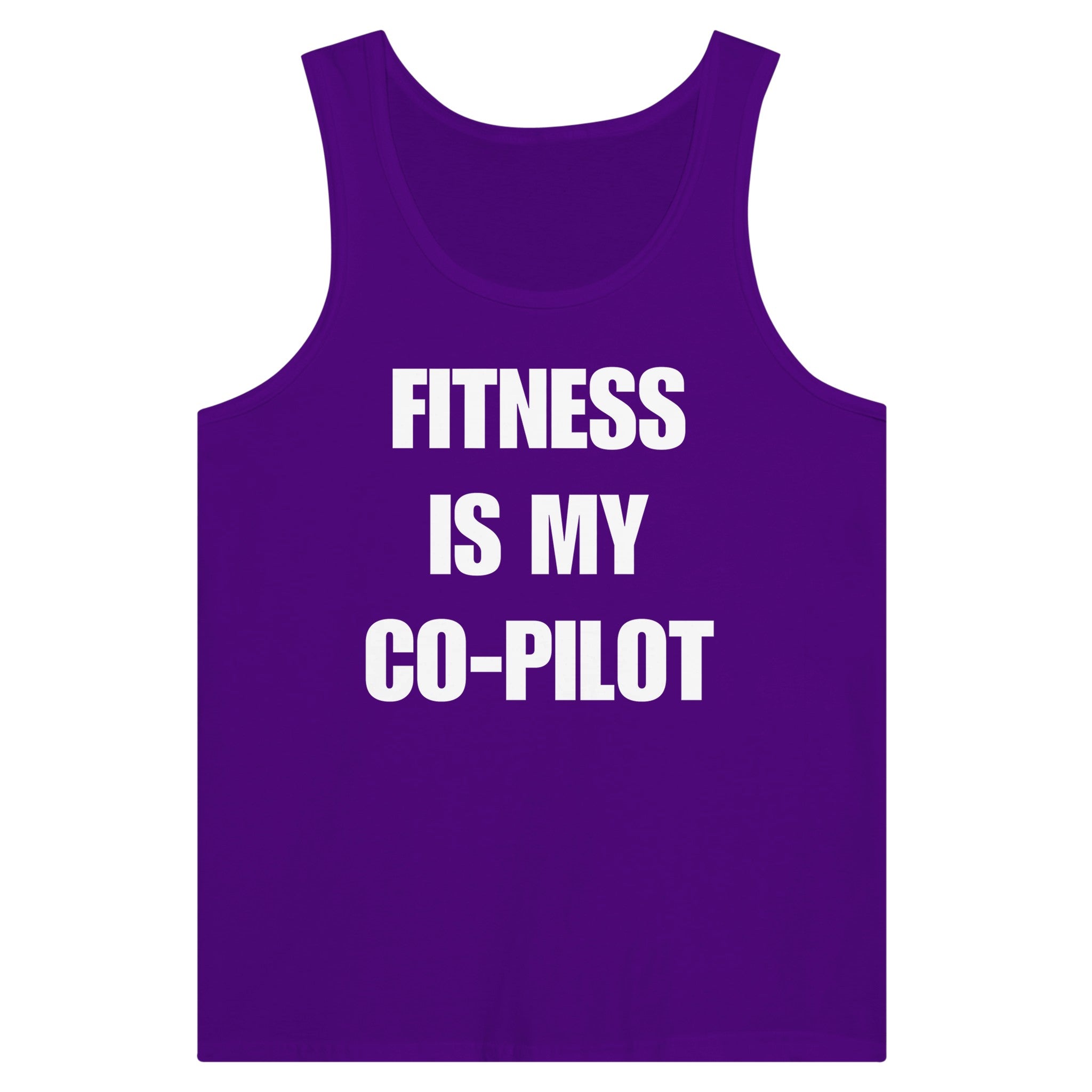 Fitness Is My Co-Pilot premium unisex tank in additional colorway — travel fitness tank, view 9