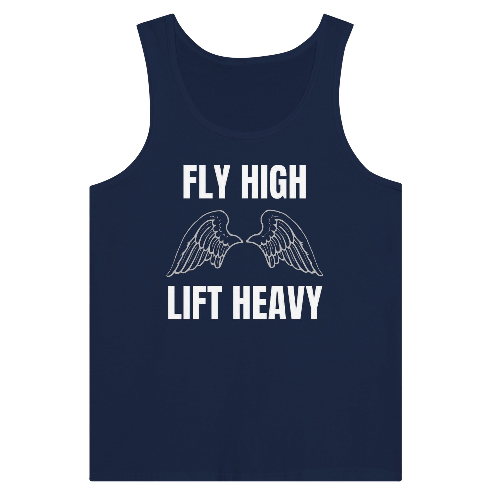 premium travel tank with white Fly High Lift Heavy wingspan print, product view 11