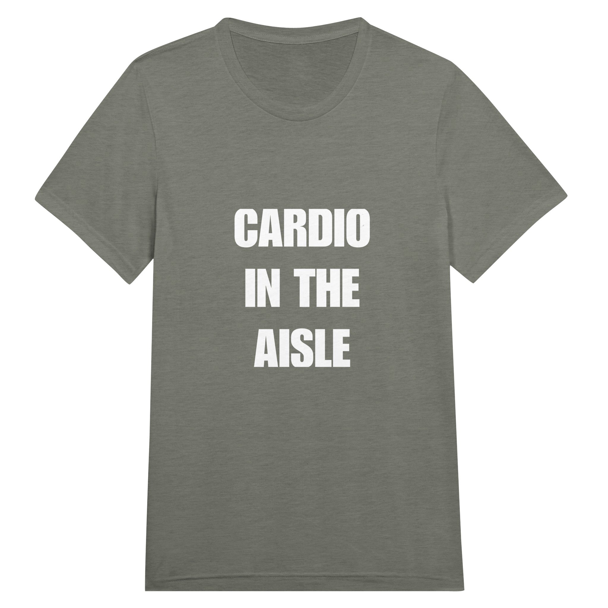 Cardio in the Aisle travel workout tee — flight-tested travel fitness apparel for the road warrior | Dumbbells & Hotels