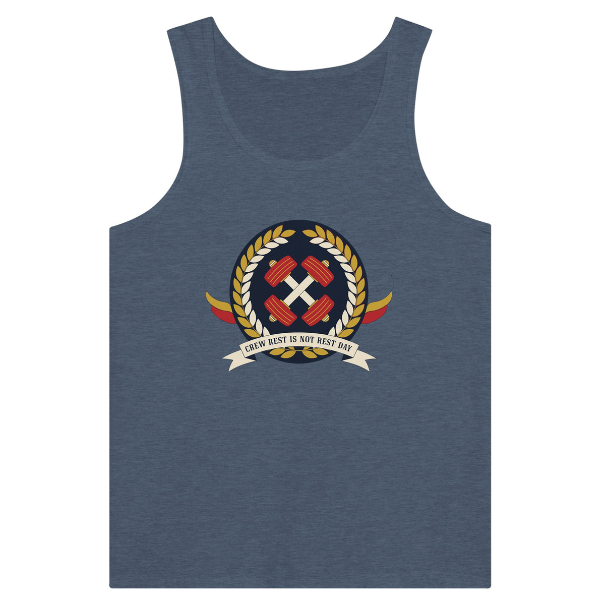 Crew Rest Is Not Rest Day. Tank | Dumbbells & Hotels - Crew Rest Is Not Rest Day. design, tank product photo