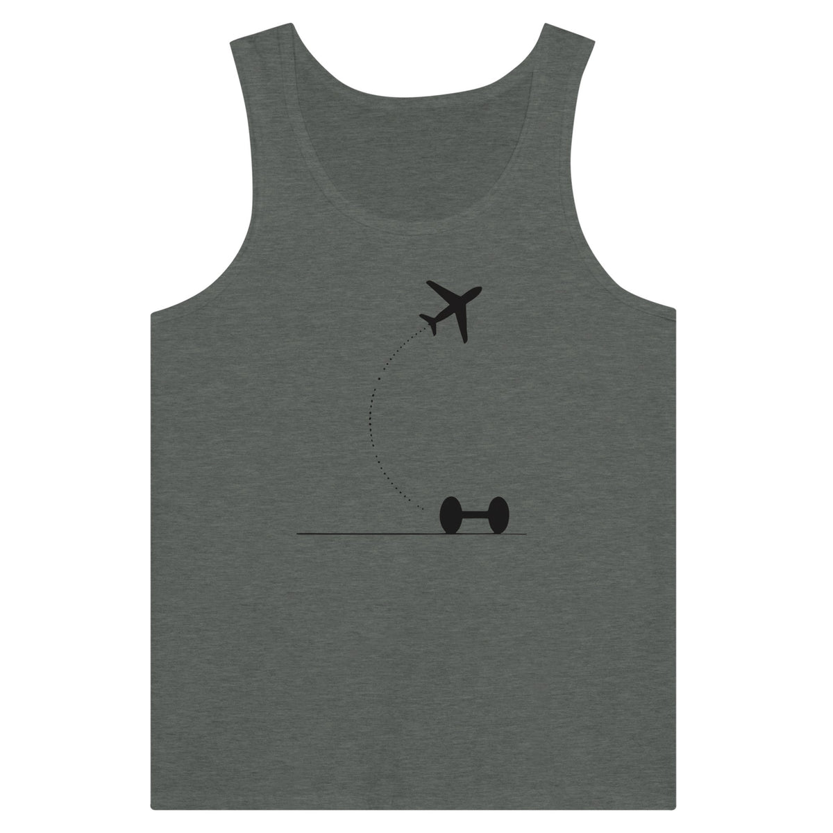 Deep Heather Hotel Key, Fitness Key travel tank, flight-path dumbbell design