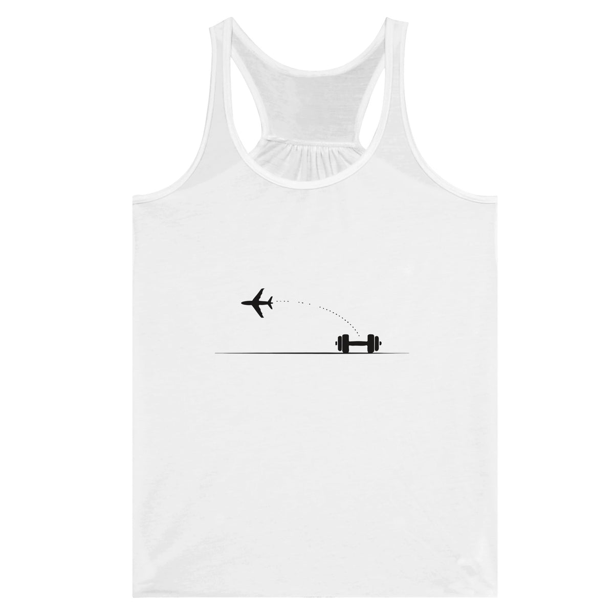Land. Recover. Repeat. Racerback | Dumbbells & Hotels - Land. Recover. Repeat. design, racerback product photo