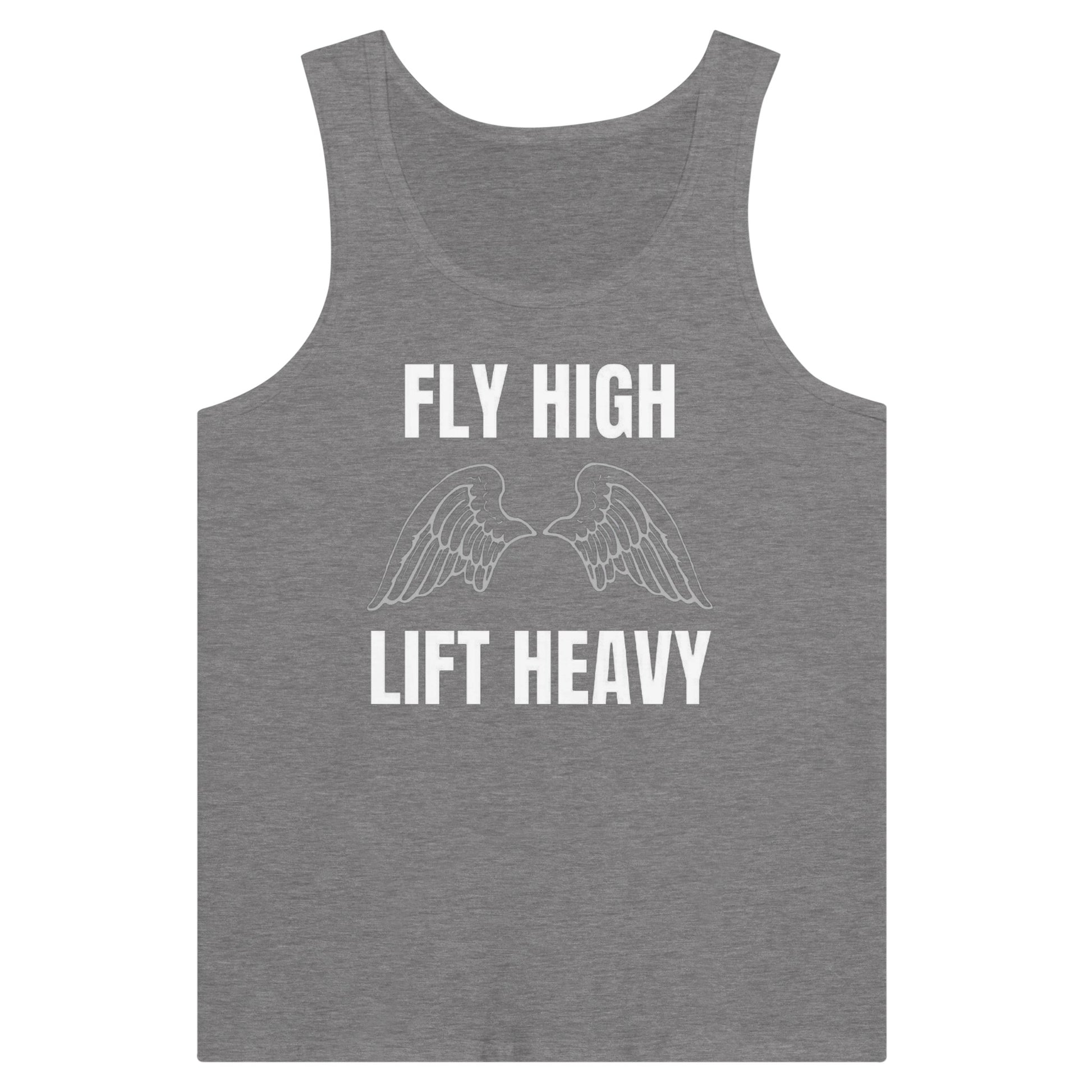 premium travel tank with white Fly High Lift Heavy wingspan print, product view 10