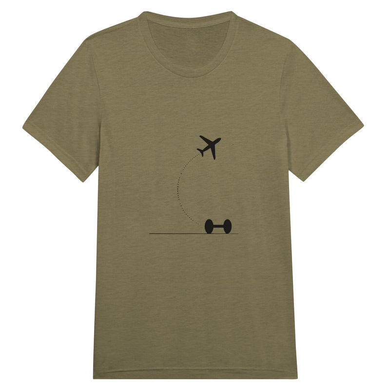 Hotel Key, Fitness Key design on Olive Triblend unisex tee - Dumbbells & Hotels