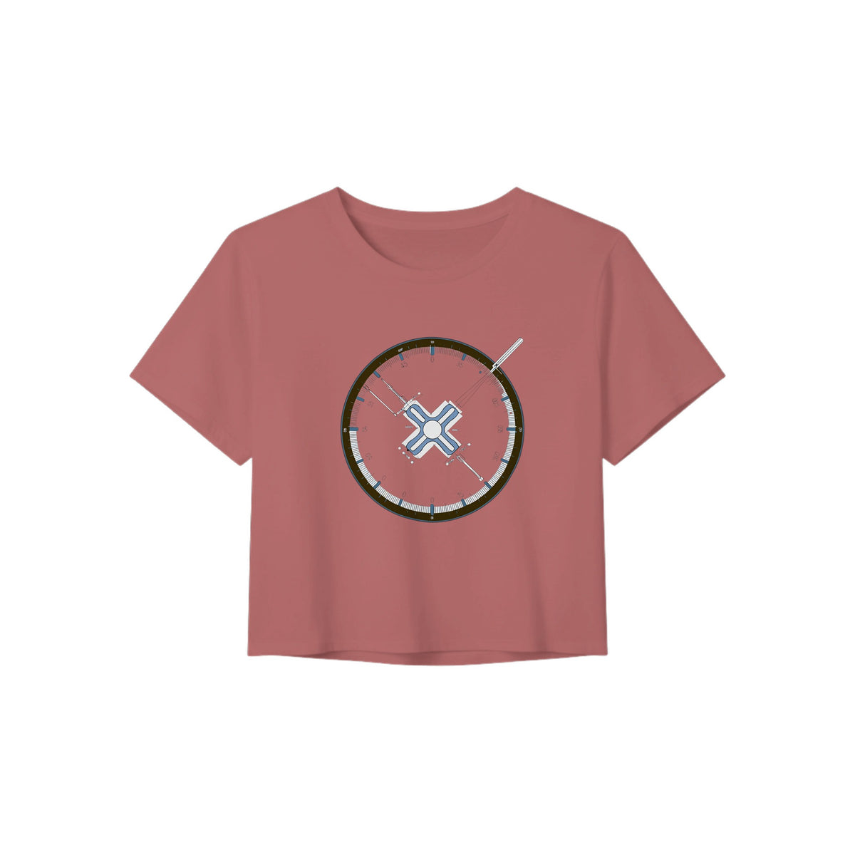 Flight-Tested Standard Crop Tee | Dumbbells & Hotels - Flight-Tested Standard design, crop tee product photo