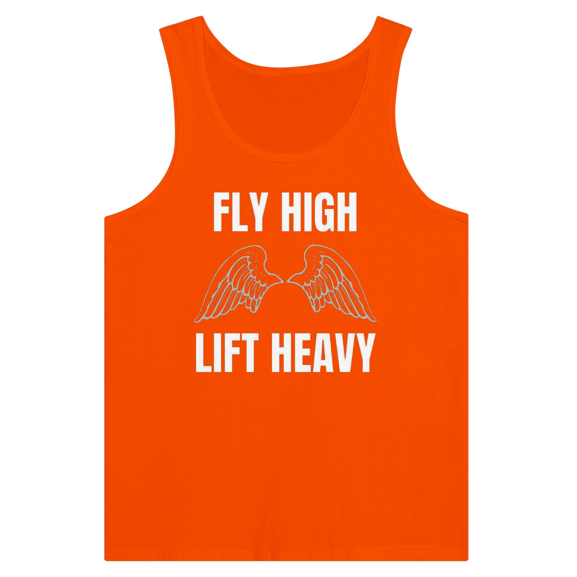 premium travel tank with white Fly High Lift Heavy wingspan print, product view 6