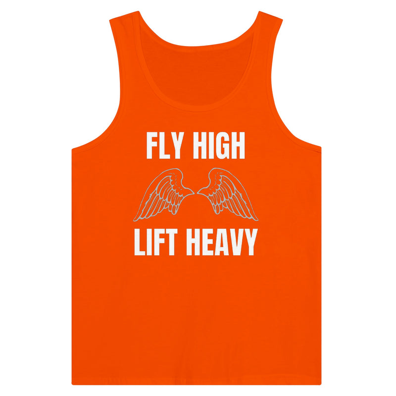 premium travel tank with white Fly High Lift Heavy wingspan print, product view 6