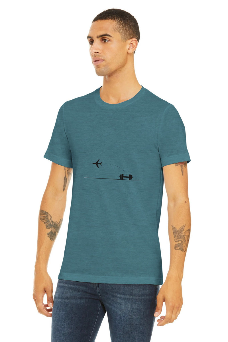 Land. Recover. Repeat. Tee | Dumbbells & Hotels - Land. Recover. Repeat. design, tee product photo