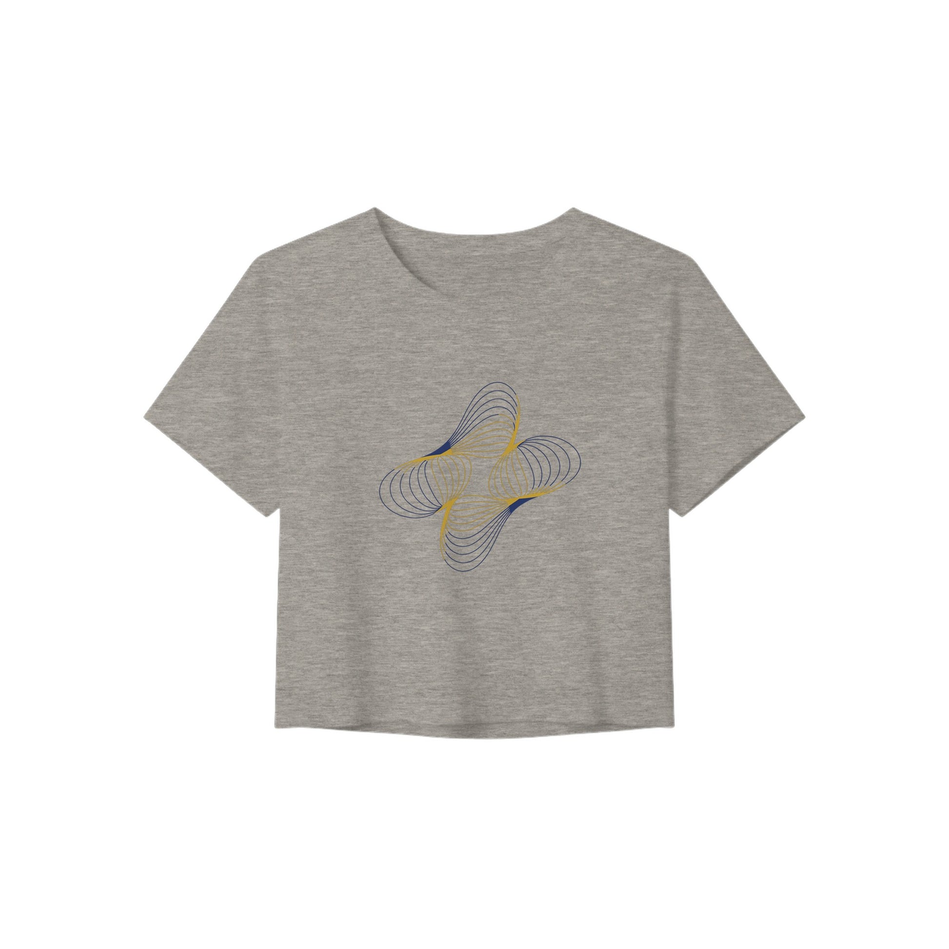 Between Meetings, Between Sets. women's crop top in Heather Dust