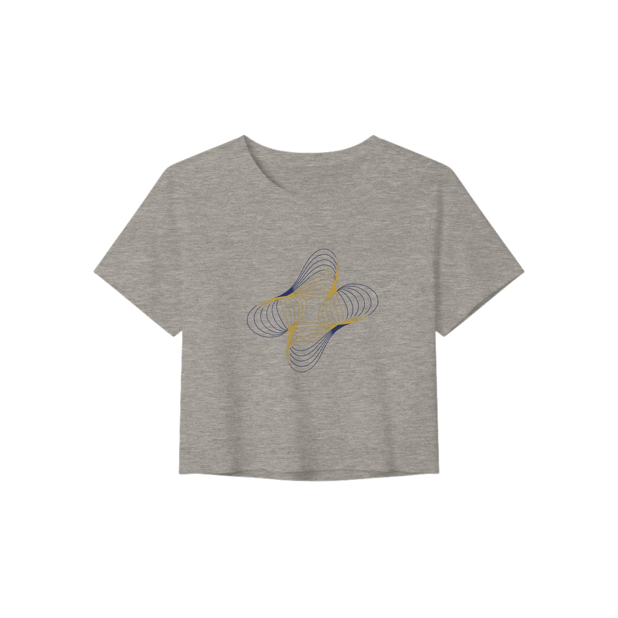 Between Meetings, Between Sets. women's crop top in Heather Dust
