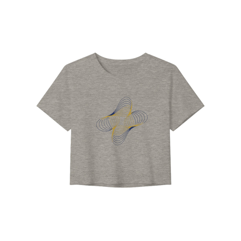 Between Meetings, Between Sets. women's crop top in Heather Dust