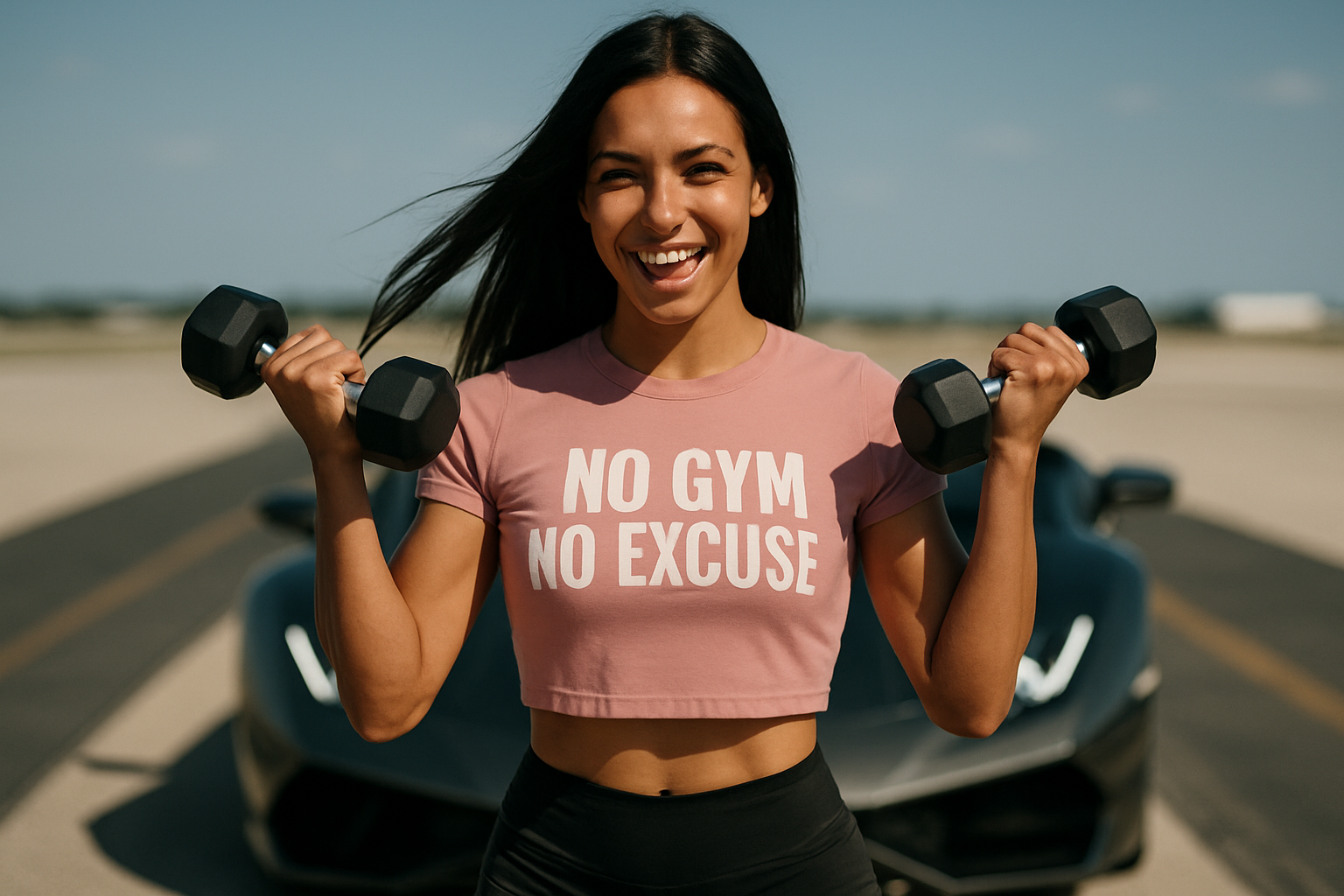 No Gym No Excuse - Women’s Crop Top by Dumbbells and Hotels