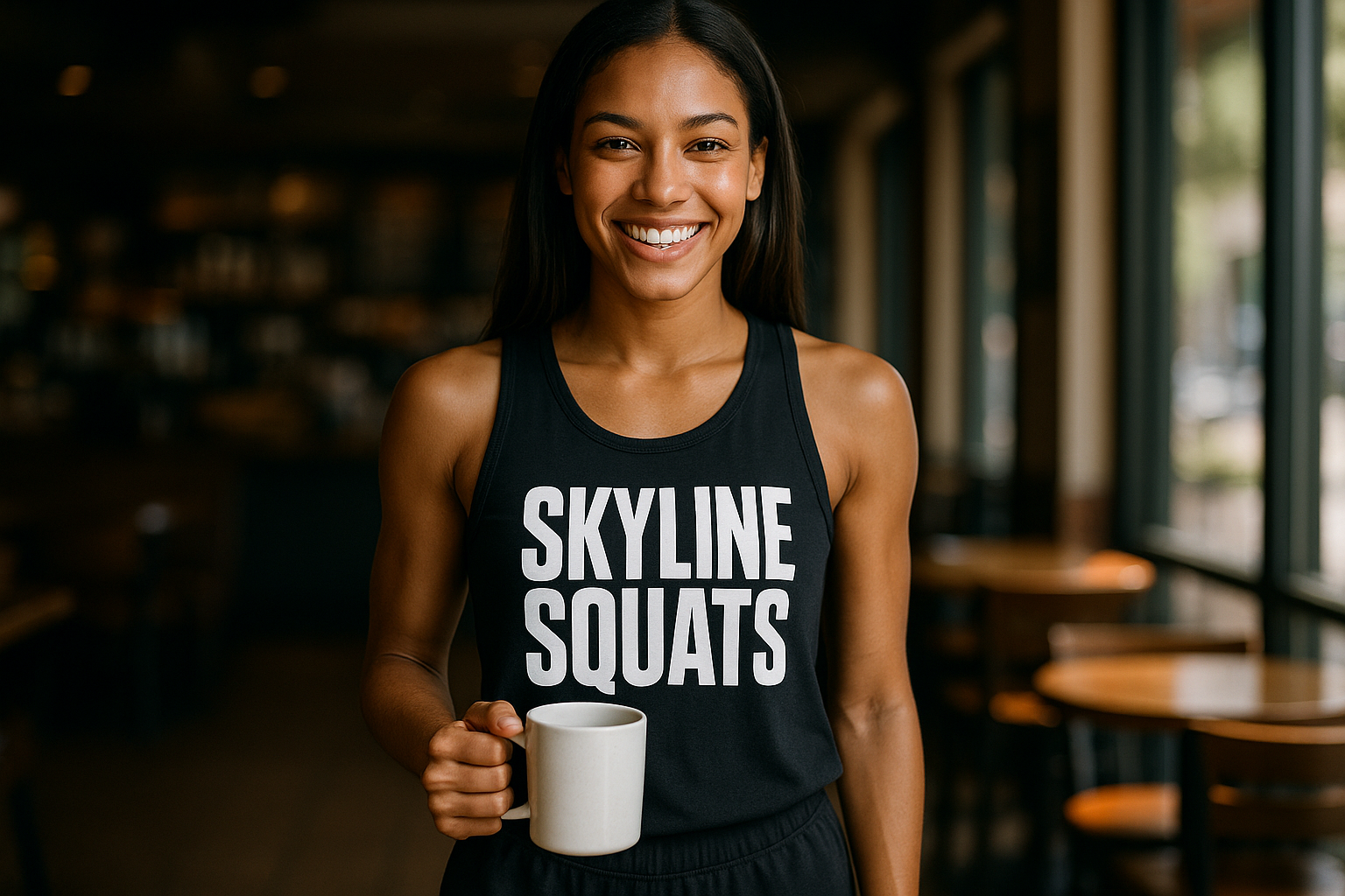 Skyline Squats - Men’s Tank Top by Dumbbells and Hotels
